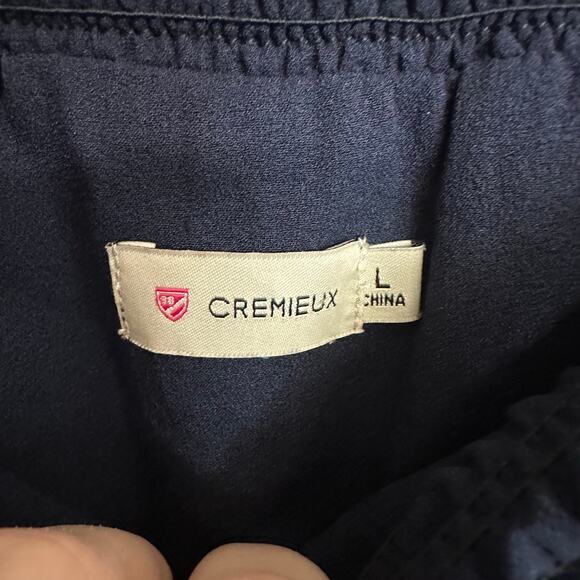 Cremieux Navy Blue Ruffle Pintucked Skirt Large Feminine Flouncy‎ Office Church - Picture 3 of 8